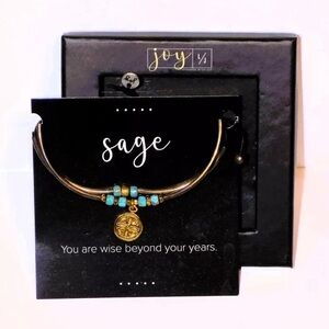 Sage Gold Bracelet with Turquoise Accents